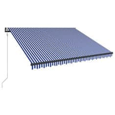 Vidaxl kék és fehér szélérzékelős és LED-es napellenző 400 x 300 cm 3051281