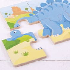 Bigjigs Toys Puzzle 3in1 dinoszauruszok