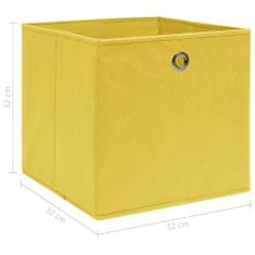 Greatstore 4 db sárga szövet tárolódoboz 32 x 32 x 32 cm