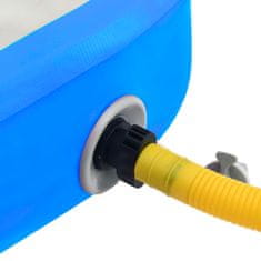 Greatstore kék PVC felfújható tornamatrac pumpával 600 x 100 x 20 cm