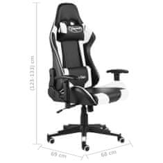 Greatstore fehér PVC forgó gamer szék