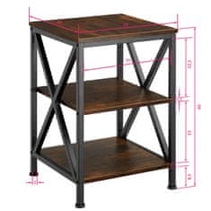 tectake Nottingaham kisasztal 40,5x40,5x60,5cm - Ipari sötét fa