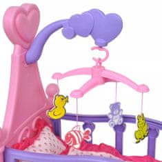 Greatstore Gyerek játék babaágy rózsaszín + lila