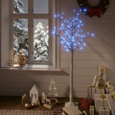 Greatstore 140 LED-es beltéri/kültéri kék fűz karácsonyfa 1,5 m