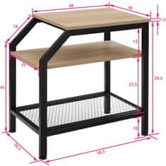 tectake Plymouth kisasztal 36,5x58,5x59,5cm - Könnyű fa, tölgy Sonoma