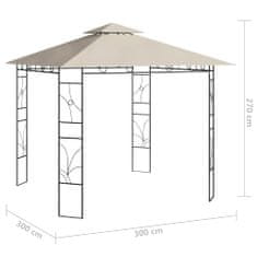 shumee krémszínű pavilon 3 x 3 x 2,7 m 160 g/m²