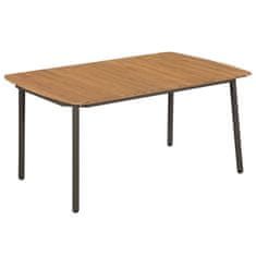 Greatstore 44234 Garden Table 150x90x72cm Solid Acacia Wood and Steel