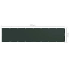 Greatstore sötétzöld oxford-szövet erkélynapellenző 90 x 400 cm