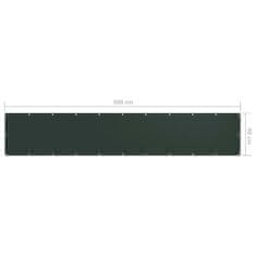 Greatstore sötétzöld oxford-szövet erkélyparaván 90 x 500 cm