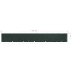 Greatstore sötétzöld oxford-szövet erkélyparaván 75 x 600 cm