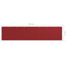 Greatstore piros oxford-szövet erkélyparaván 90 x 400 cm