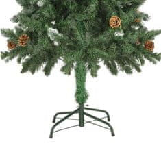 Vidaxl műkarácsonyfa fenyőtobozokkal és fehér csillámmal 150 cm 284317