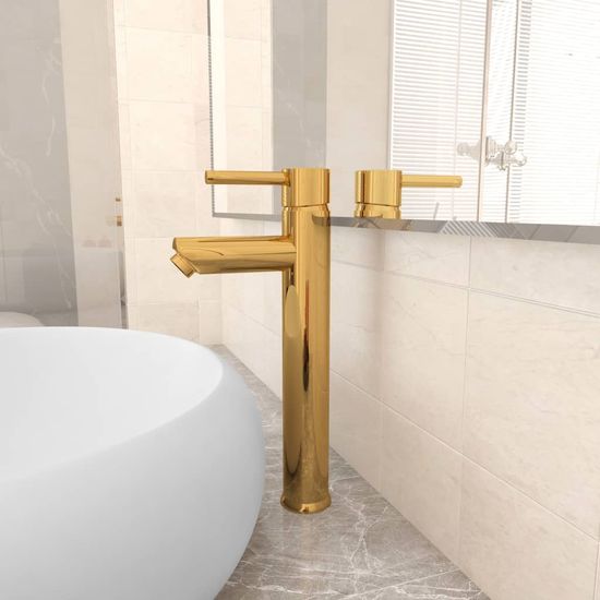 shumee aranyszínű fürdőszobai keverős csaptelep 12 x 30 cm