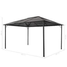 Greatstore fekete pavilon alumínium tetővel 4 x 3 x 2,6 m