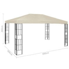 shumee krémszínű pavilon 3 x 4 m