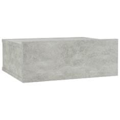 shumee 800314 Floating Nightstand Concrete Grey 40x30x15 cm Chipboard