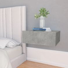 shumee 800314 Floating Nightstand Concrete Grey 40x30x15 cm Chipboard