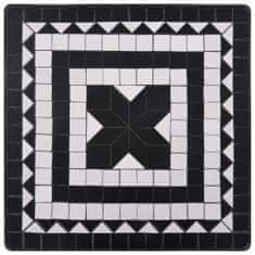 shumee 3 részes fekete és fehér kerámia mozaikos bisztrószett