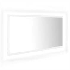 Greatstore fehér LED-es mérnöki fa fürdőszobatükör 90x8,5x37 cm