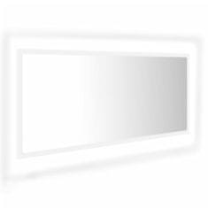 Greatstore fehér LED-es mérnöki fa fürdőszobatükör 100x8,5x37 cm