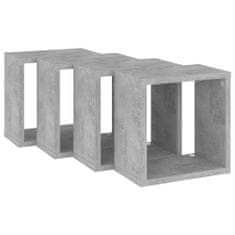 Greatstore 4 db betonszürke fali kockapolc 26 x 15 x 26 cm
