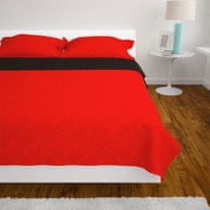 Greatstore 131554 Double-sided Quilted Bedspread Red and Black 230x260 cm