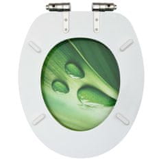 Vidaxl 2 db zöld vízcseppmintás MDF WC-ülőke finoman záródó fedéllel 3056413