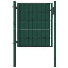 Greatstore zöld PVC és acél kerítéskapu 100 x 101 cm