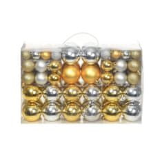 shumee 100 darab ezüstszínű/aranyszínű karácsonyi gömb 
