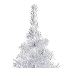 shumee ezüstszínű PET műkarácsonyfa LED-ekkel és gömbszettel 150 cm 
