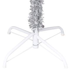 shumee ezüstszínű PET műkarácsonyfa LED-ekkel és gömbökkel 210 cm 