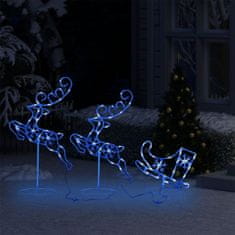 shumee kék akril karácsonyi repülő rénszarvas és szán 260 x 21 x 87 cm