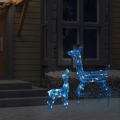 Greatstore 160 LED-es akril kék karácsonyi rénszarvascsalád