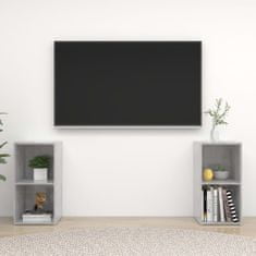 Greatstore 2 db betonszürke forgácslap TV-szekrény 72 x 35 x 36,5 cm