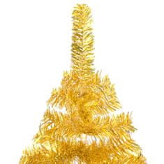 Vidaxl aranyszínű PET megvilágított műkarácsonyfa gömb szettel 240 cm 3077521