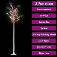 Vidaxl 200 LED-es bel-/kültéri színes fűzfa karácsonyfa 2,2 m 328687