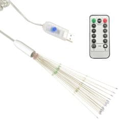 Greatstore 10 db karácsonyi többszínű tűzijátéklámpa 1400 LED-del 20 cm