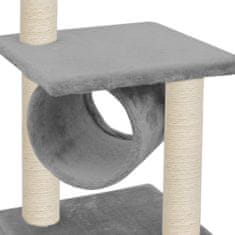 shumee szürke macskabútor szizál kaparófákkal 65 cm