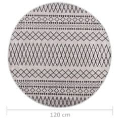 shumee fekete-fehér csúszásmentes mosható szőnyeg φ120 cm
