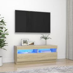 shumee sonoma-tölgy színű TV-szekrény LED-lámpákkal 100 x 35 x 40 cm