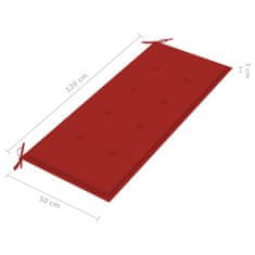 Vidaxl bambusz kerti pad párnával 120 cm 3063882