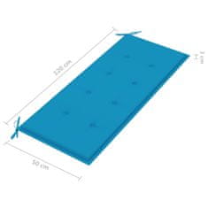 Vidaxl bambusz kerti pad párnával 120 cm 3063880