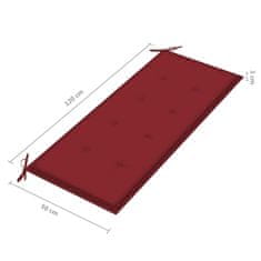 Vidaxl 2 személyes szürke eukaliptuszfa kerti pad párnával 120 cm 3061032