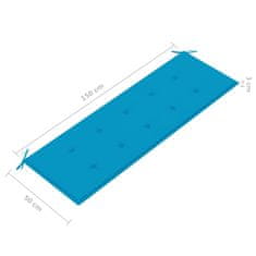 Vidaxl 3 személyes szürke eukaliptuszfa kerti pad párnával 150 cm 3061054