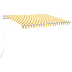 shumee sárga és fehér kézzel kihúzható LED-es napellenző 300 x 250 cm
