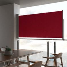 Greatstore piros behúzható oldalsó teraszi napellenző 120 x 300 cm