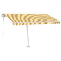 Vidaxl sárga és fehér automata póznás napellenző 400 x 300 cm 3069548