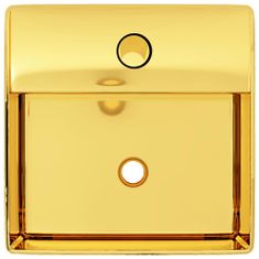 shumee aranyszínű kerámia mosdókagyló csap furattal 38 x 30 x 11,5 cm