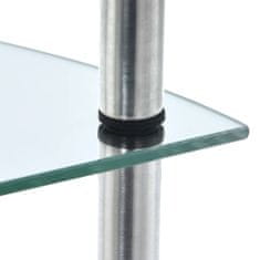 Greatstore 3 szintes átlátszó edzett üveg polc 30 x 30 x 67 cm
