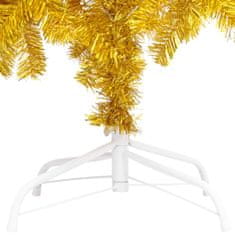Vidaxl aranyszínű PET megvilágított műkarácsonyfa gömb szettel 240 cm 3077607